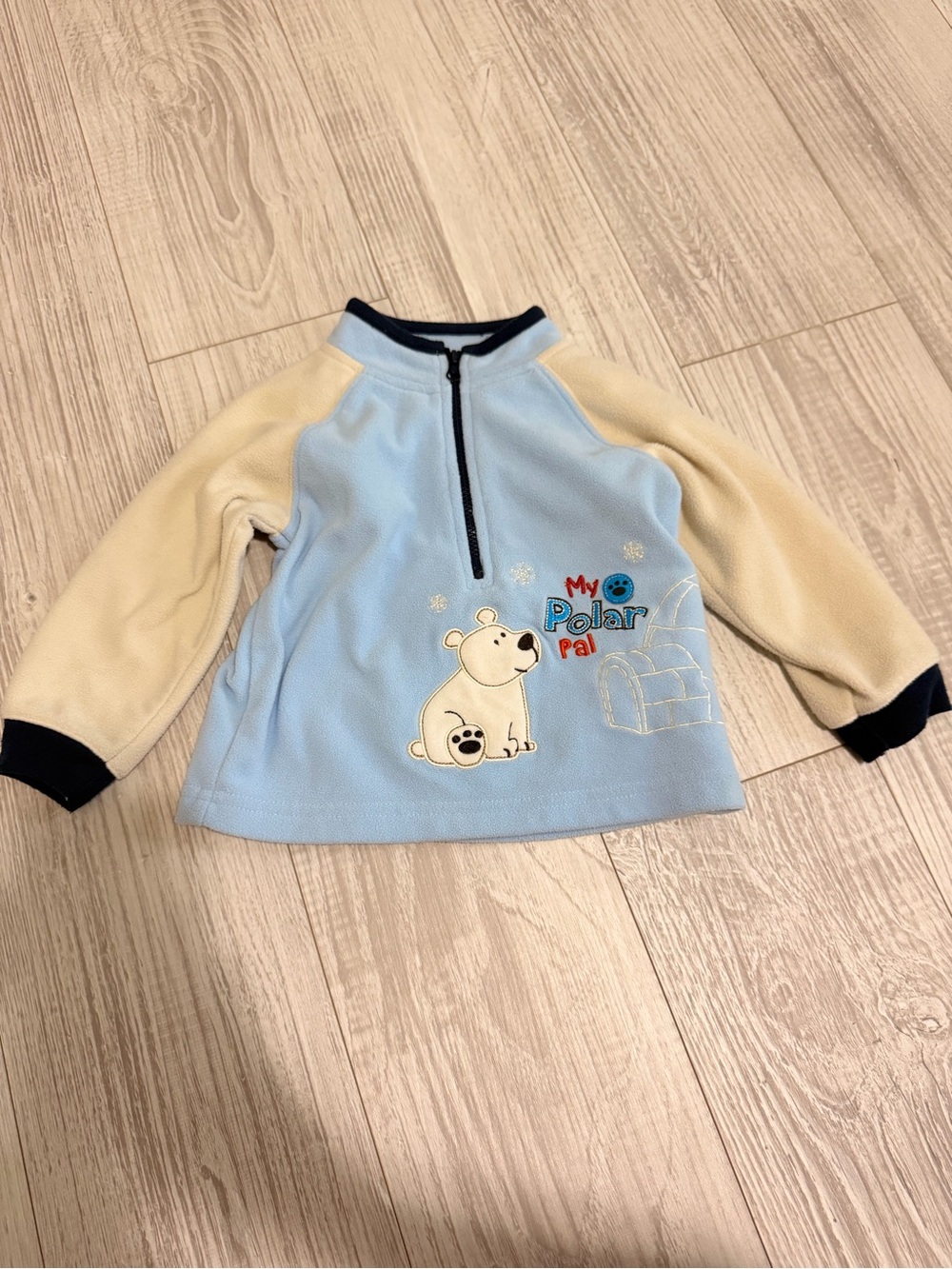 Carter's Light Blue & Cream Polar Bear Fleece Pullover